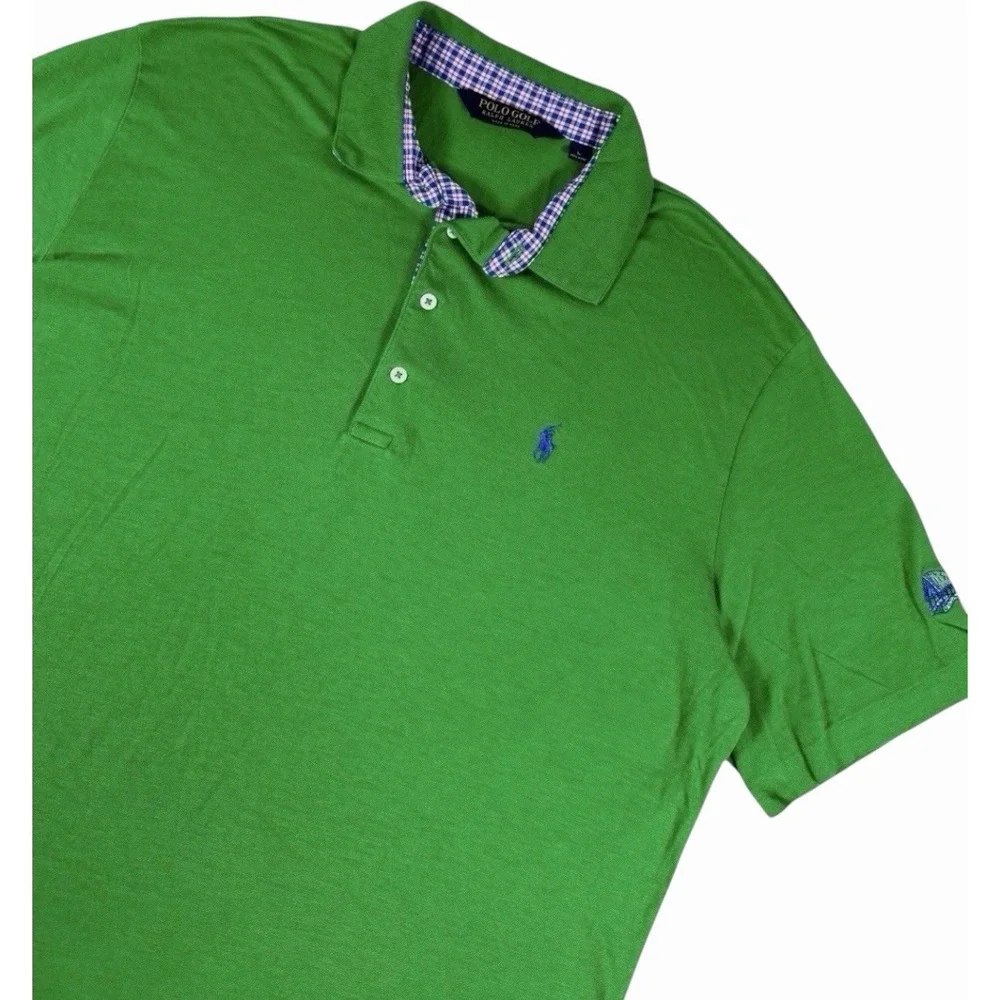 Polo Ralph Lauren Golf Pima Cotton Polo Shirt Green Gingham Men's L